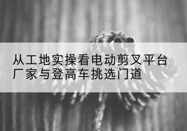 隆德电动剪叉升降平台厂家-从工地实操看电动剪叉平台厂家与登高车挑选门道